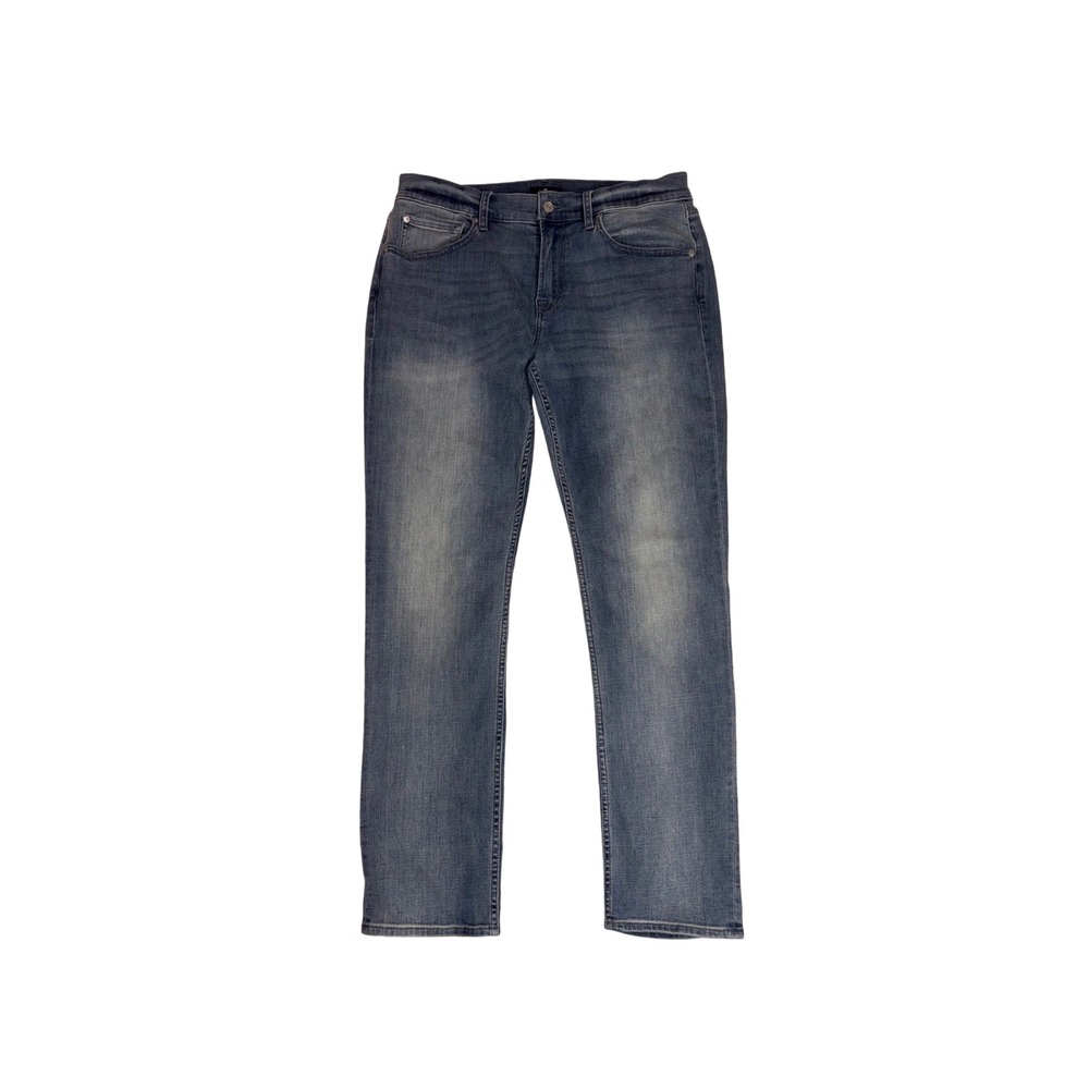7 FOR ALL MANKIND The Straight Jeans Mens 34 Blue Medium‎ Wash Stretch Denim